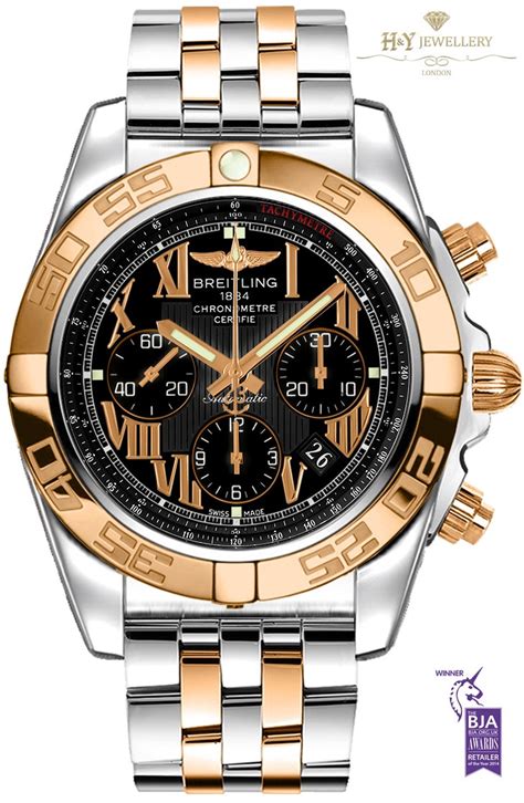 breitling chronomat 44 two tone steel case|Breitling Chronomat 44 blacksteel.